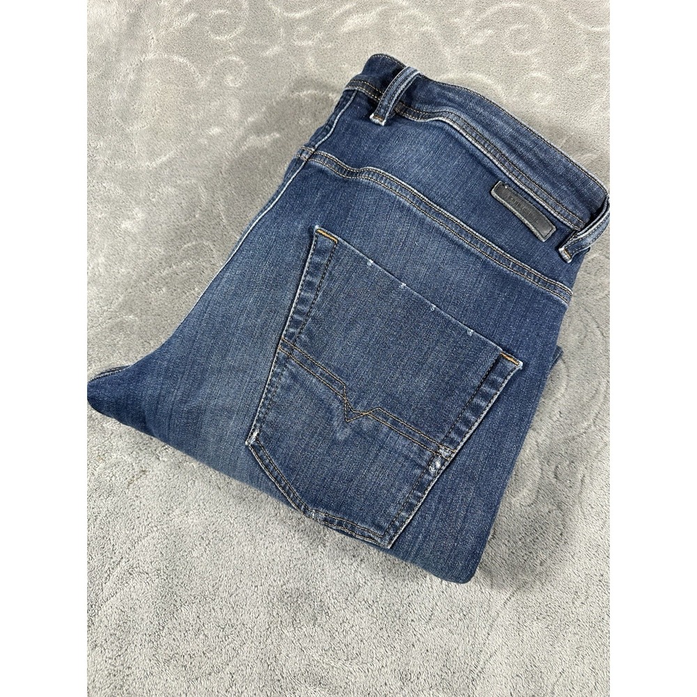 Diesel Krooley-T Jeans Mens 32 (Fits 34x28) Stretch Straight Leg Blue Denim